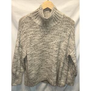Pure Jill Marled Mock Neck Sweater Petite Medium Oatmeal Gorpcore Cozy Cottage